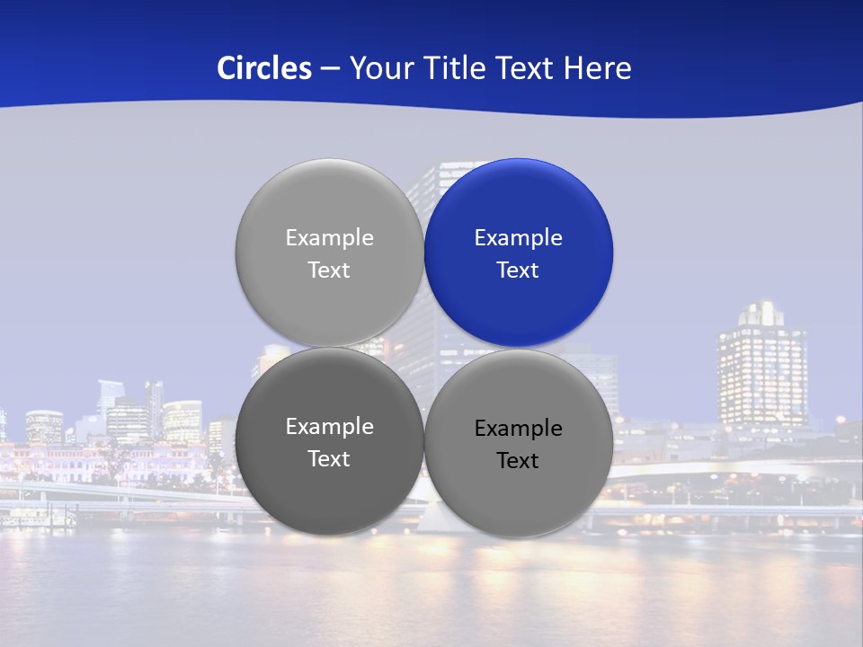 Cityscape Of Brisbane, Queensland, Australia Taken Across Brisbane River At Night PowerPoint Template