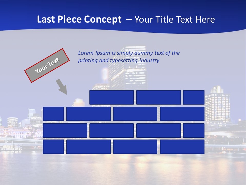 Cityscape Of Brisbane, Queensland, Australia Taken Across Brisbane River At Night PowerPoint Template