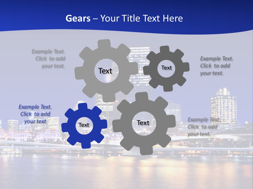 Cityscape Of Brisbane, Queensland, Australia Taken Across Brisbane River At Night PowerPoint Template