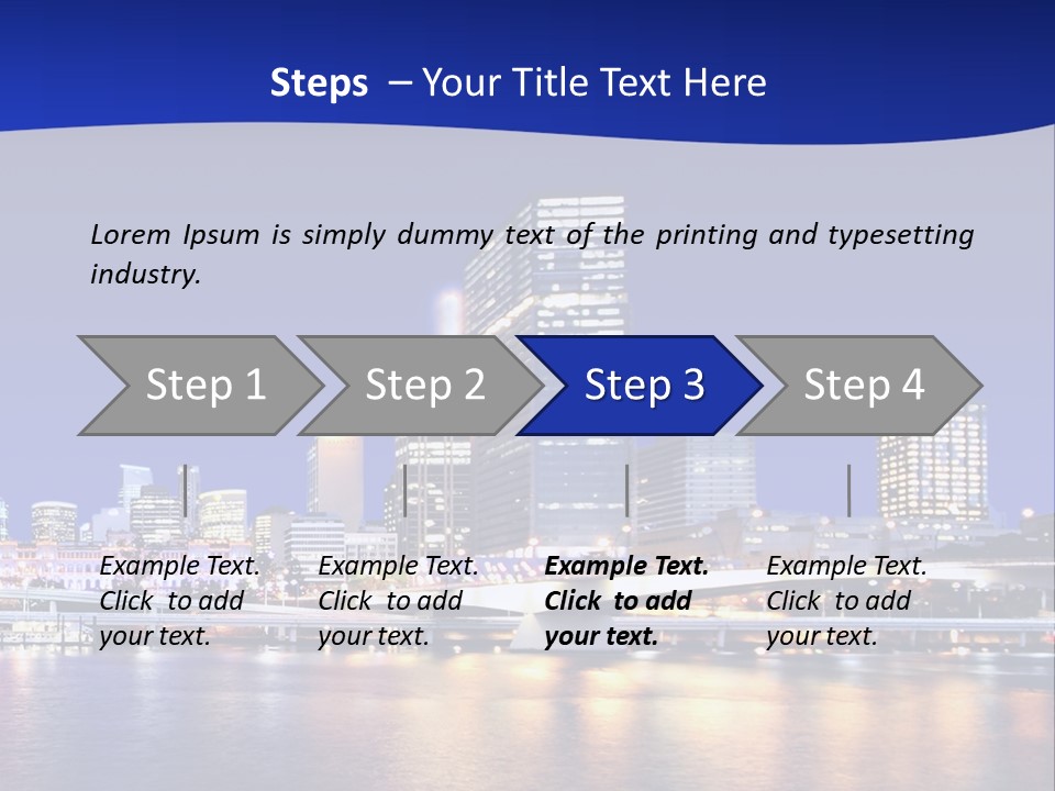 Cityscape Of Brisbane, Queensland, Australia Taken Across Brisbane River At Night PowerPoint Template