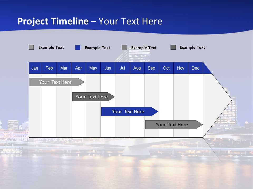 Cityscape Of Brisbane, Queensland, Australia Taken Across Brisbane River At Night PowerPoint Template