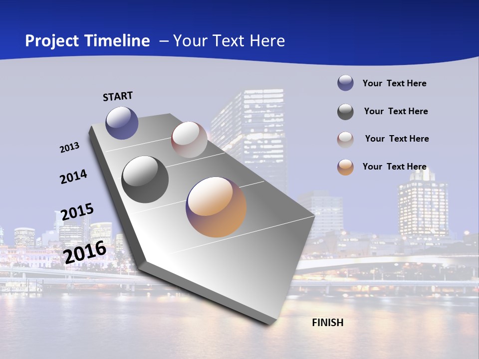 Cityscape Of Brisbane, Queensland, Australia Taken Across Brisbane River At Night PowerPoint Template