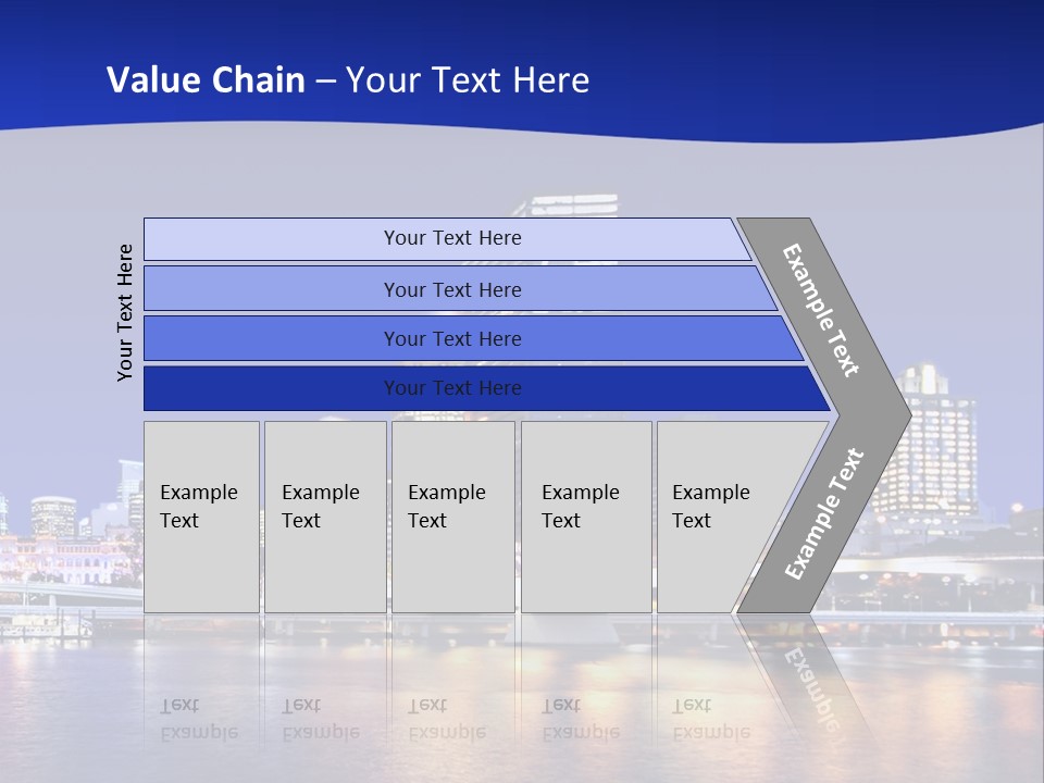 Cityscape Of Brisbane, Queensland, Australia Taken Across Brisbane River At Night PowerPoint Template