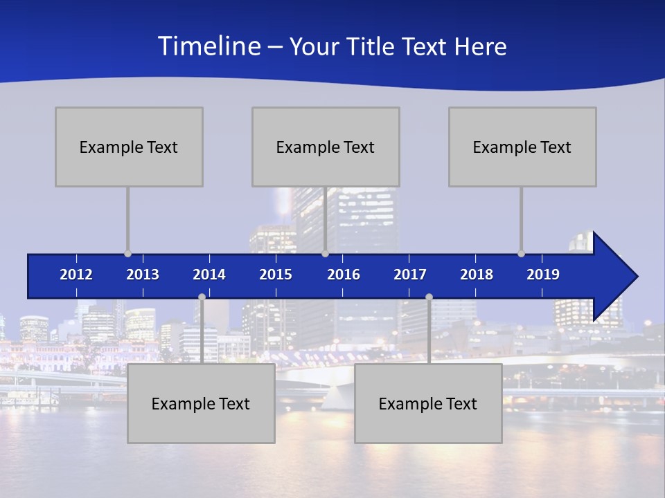 Cityscape Of Brisbane, Queensland, Australia Taken Across Brisbane River At Night PowerPoint Template