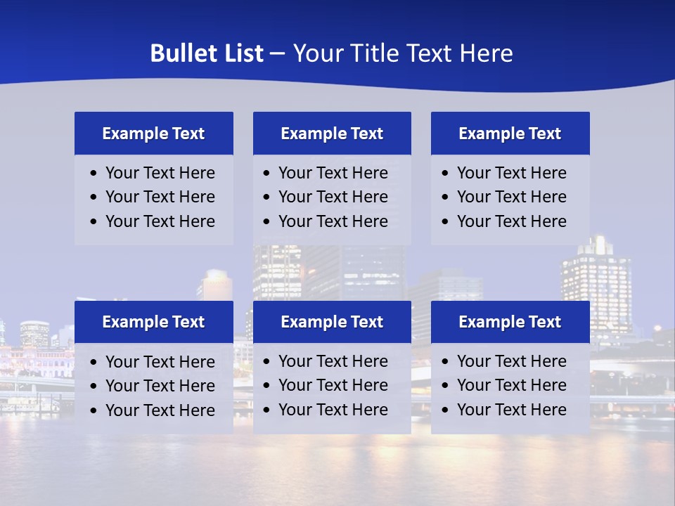 Cityscape Of Brisbane, Queensland, Australia Taken Across Brisbane River At Night PowerPoint Template