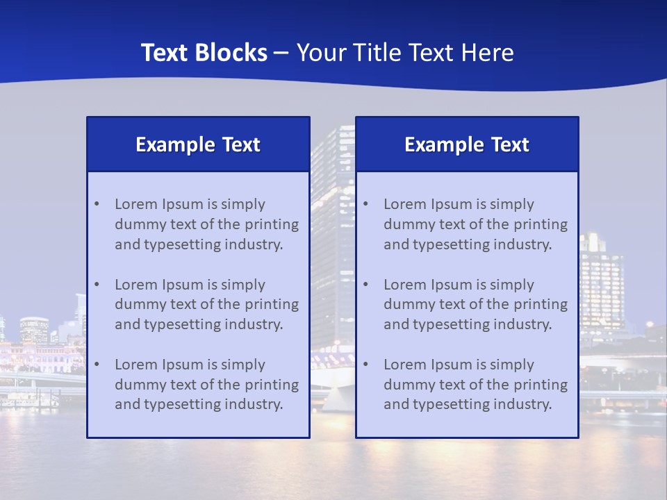 Cityscape Of Brisbane, Queensland, Australia Taken Across Brisbane River At Night PowerPoint Template