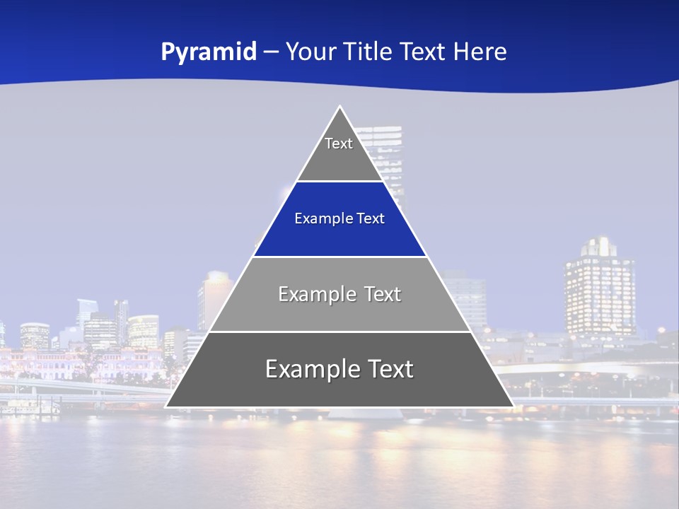 Cityscape Of Brisbane, Queensland, Australia Taken Across Brisbane River At Night PowerPoint Template