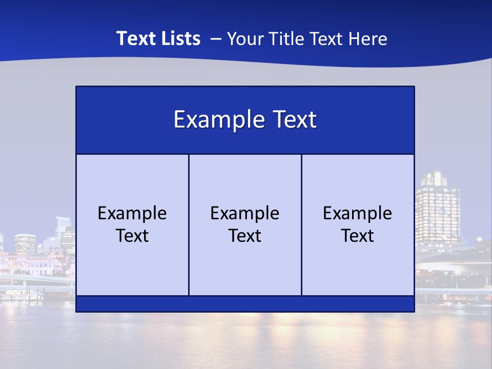 Cityscape Of Brisbane, Queensland, Australia Taken Across Brisbane River At Night PowerPoint Template