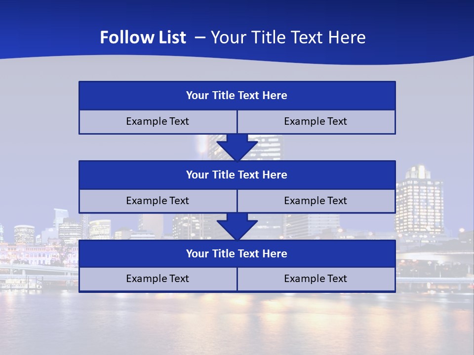 Cityscape Of Brisbane, Queensland, Australia Taken Across Brisbane River At Night PowerPoint Template