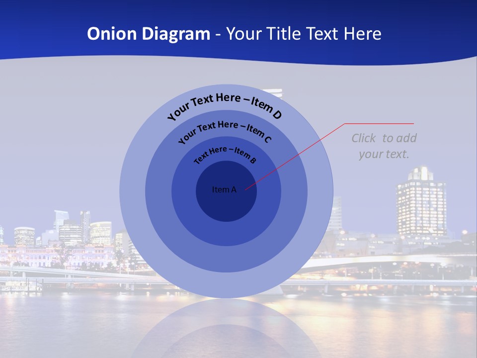 Cityscape Of Brisbane, Queensland, Australia Taken Across Brisbane River At Night PowerPoint Template