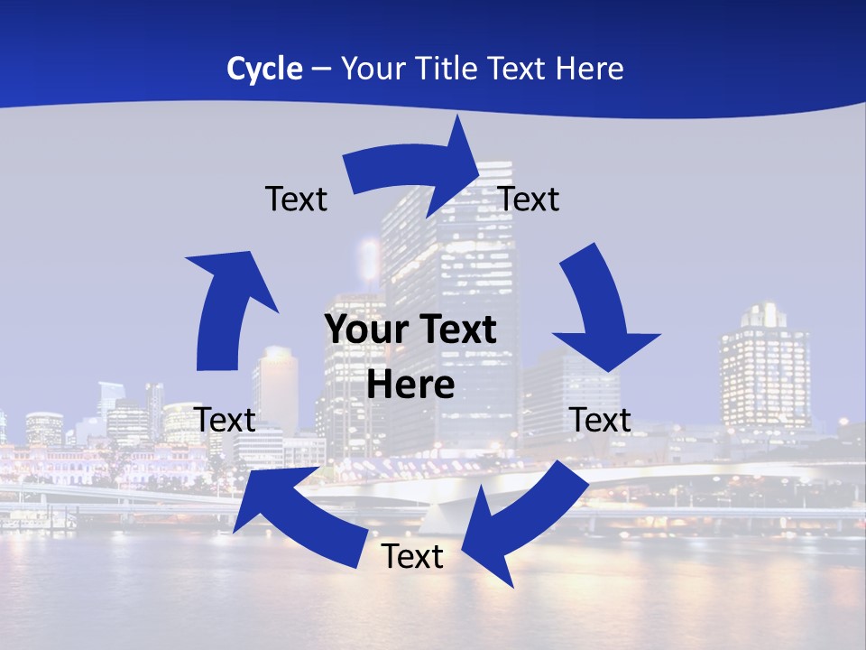 Cityscape Of Brisbane, Queensland, Australia Taken Across Brisbane River At Night PowerPoint Template