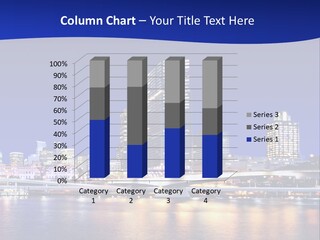 Cityscape Of Brisbane, Queensland, Australia Taken Across Brisbane River At Night PowerPoint Template