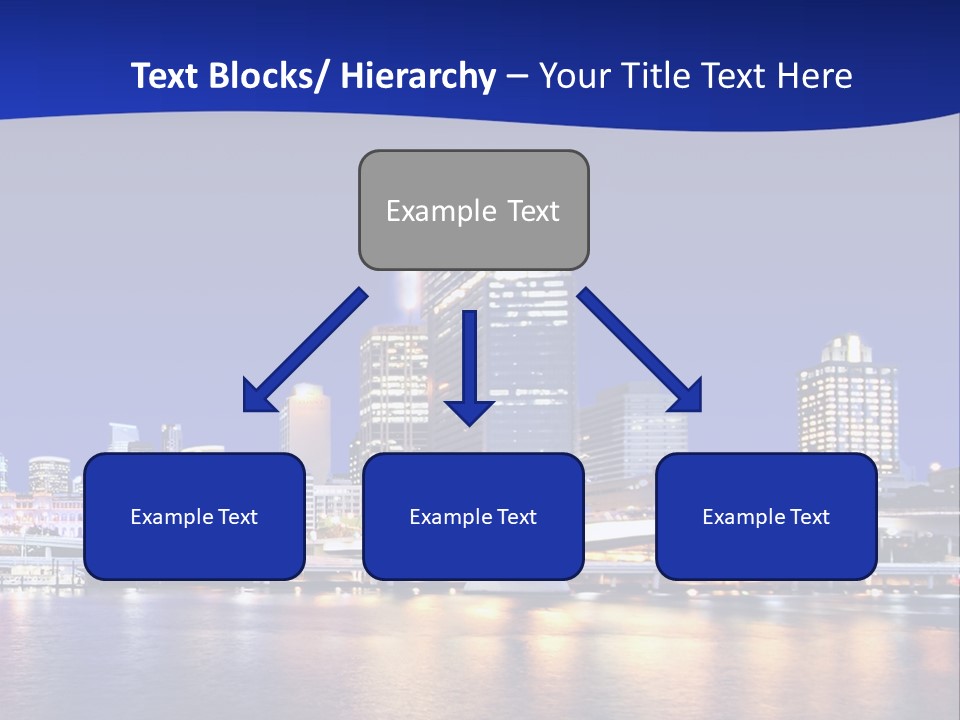 Cityscape Of Brisbane, Queensland, Australia Taken Across Brisbane River At Night PowerPoint Template