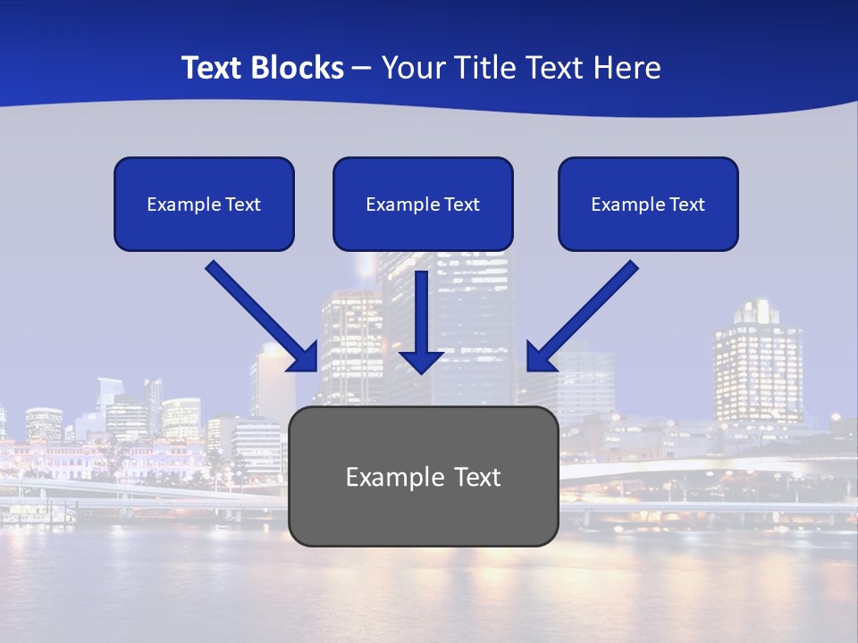 Cityscape Of Brisbane, Queensland, Australia Taken Across Brisbane River At Night PowerPoint Template