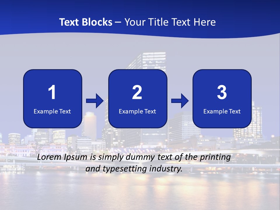 Cityscape Of Brisbane, Queensland, Australia Taken Across Brisbane River At Night PowerPoint Template