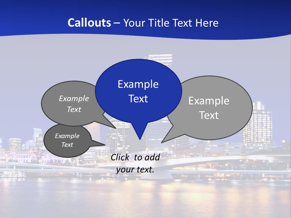 Cityscape Of Brisbane, Queensland, Australia Taken Across Brisbane River At Night PowerPoint Template