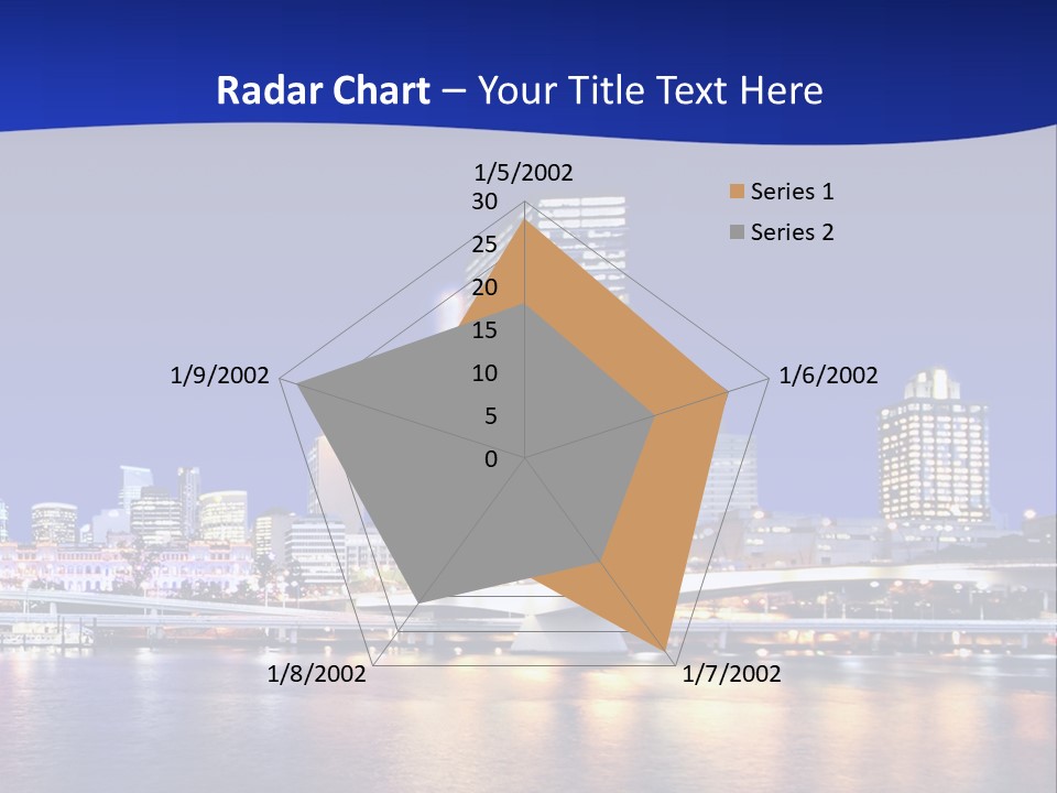 Cityscape Of Brisbane, Queensland, Australia Taken Across Brisbane River At Night PowerPoint Template