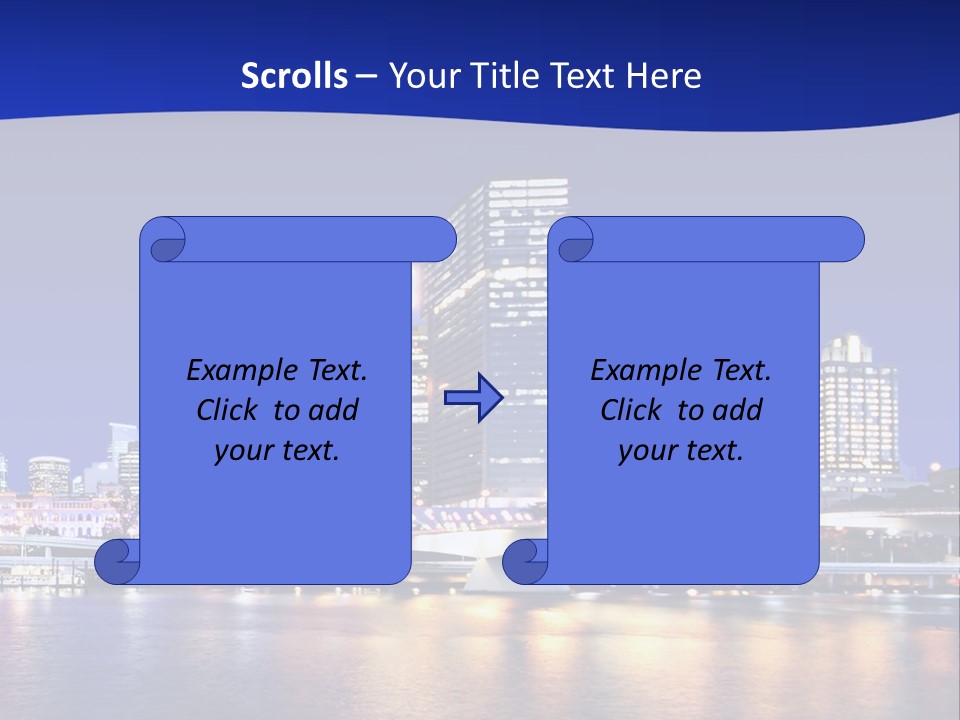 Cityscape Of Brisbane, Queensland, Australia Taken Across Brisbane River At Night PowerPoint Template