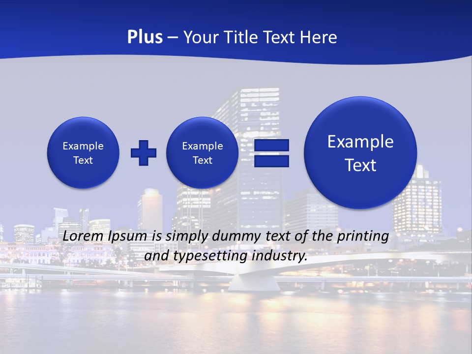 Cityscape Of Brisbane, Queensland, Australia Taken Across Brisbane River At Night PowerPoint Template