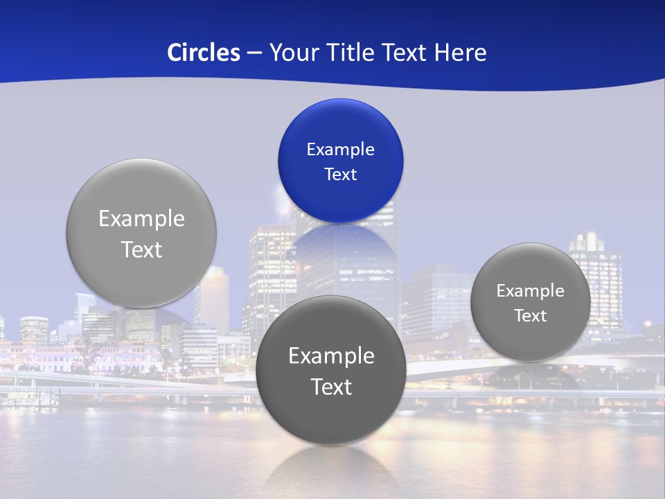 Cityscape Of Brisbane, Queensland, Australia Taken Across Brisbane River At Night PowerPoint Template