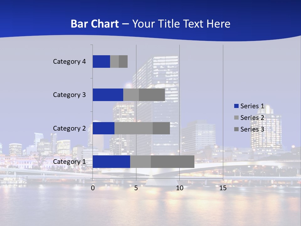 Cityscape Of Brisbane, Queensland, Australia Taken Across Brisbane River At Night PowerPoint Template