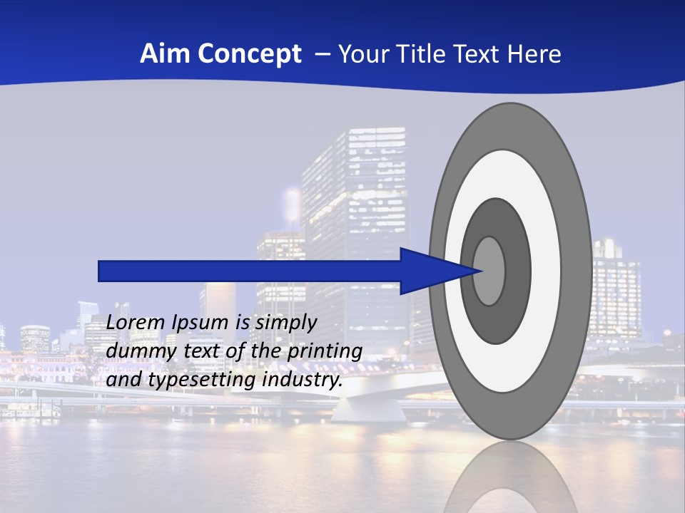 Cityscape Of Brisbane, Queensland, Australia Taken Across Brisbane River At Night PowerPoint Template