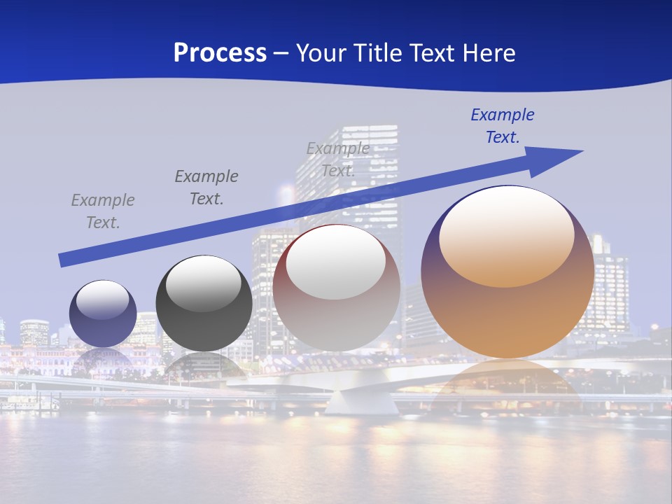 Cityscape Of Brisbane, Queensland, Australia Taken Across Brisbane River At Night PowerPoint Template