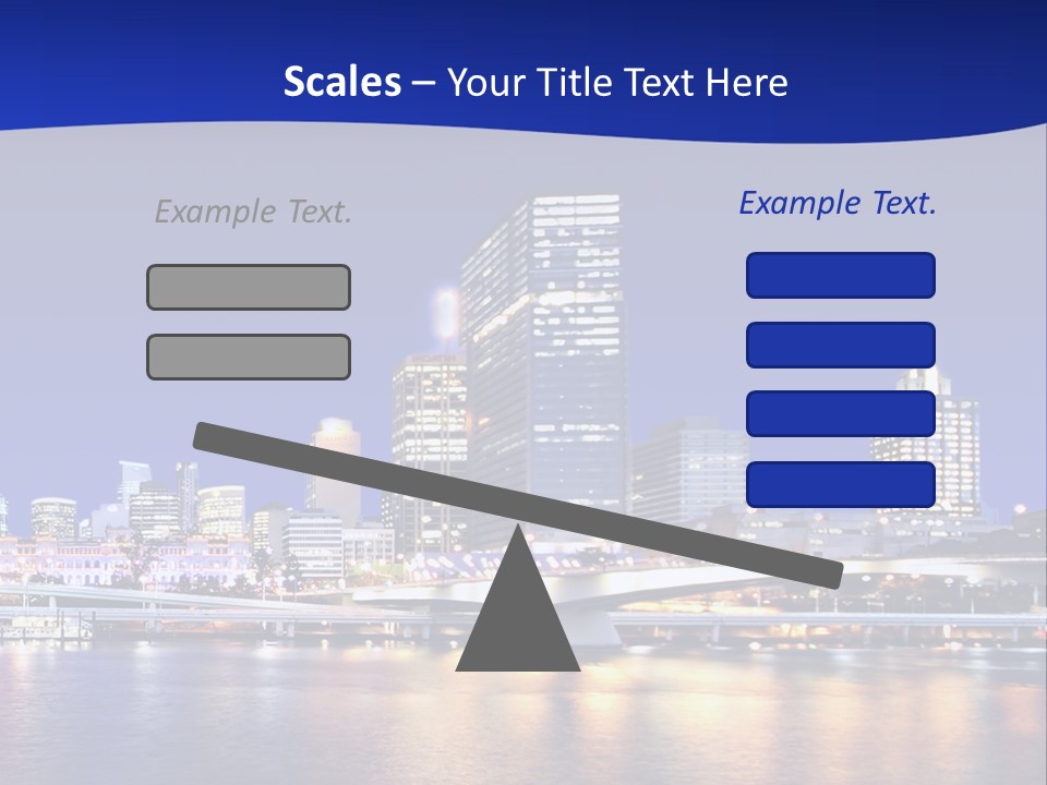 Cityscape Of Brisbane, Queensland, Australia Taken Across Brisbane River At Night PowerPoint Template