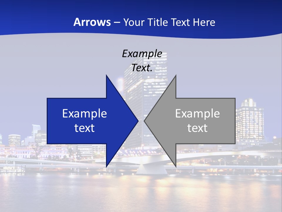 Cityscape Of Brisbane, Queensland, Australia Taken Across Brisbane River At Night PowerPoint Template