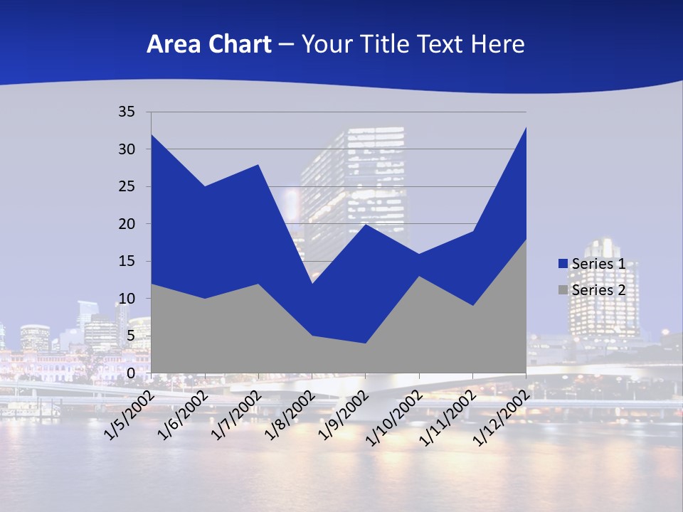 Cityscape Of Brisbane, Queensland, Australia Taken Across Brisbane River At Night PowerPoint Template