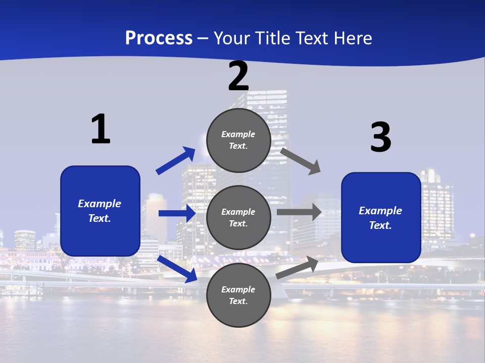 Cityscape Of Brisbane, Queensland, Australia Taken Across Brisbane River At Night PowerPoint Template