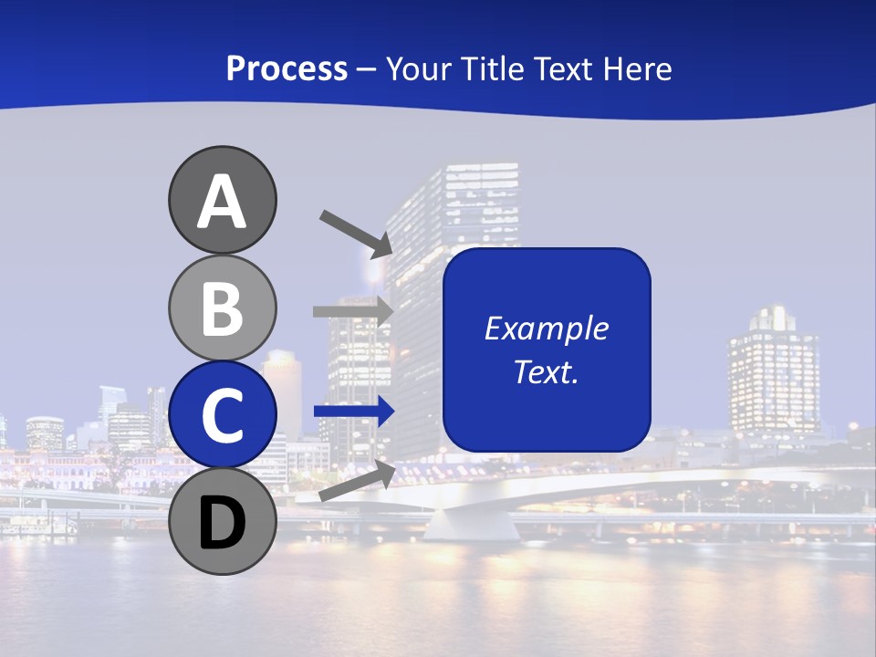 Cityscape Of Brisbane, Queensland, Australia Taken Across Brisbane River At Night PowerPoint Template