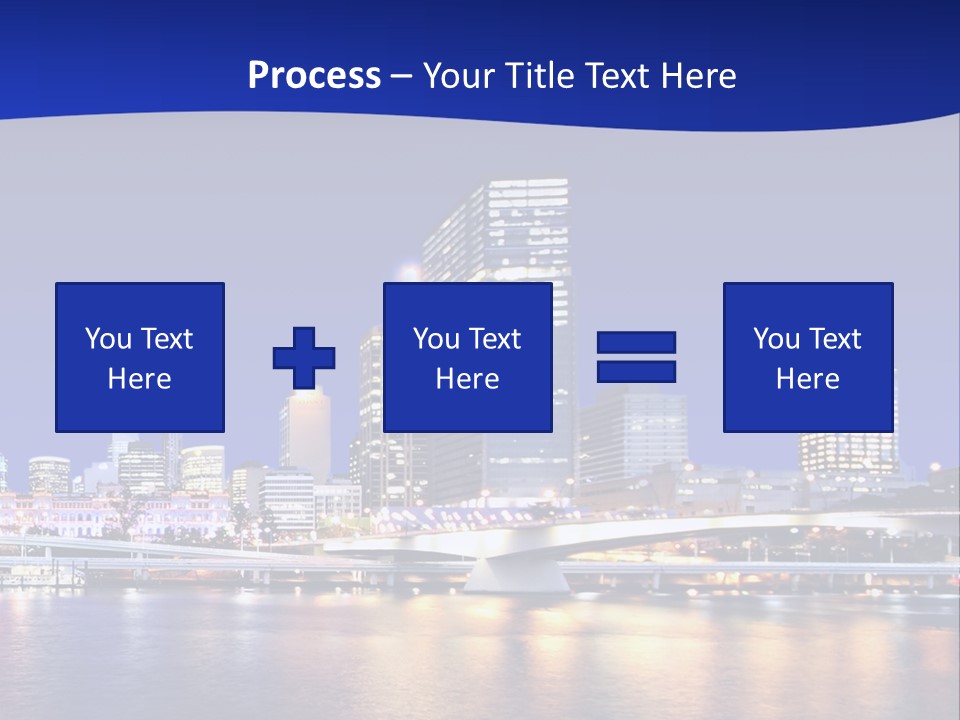 Cityscape Of Brisbane, Queensland, Australia Taken Across Brisbane River At Night PowerPoint Template