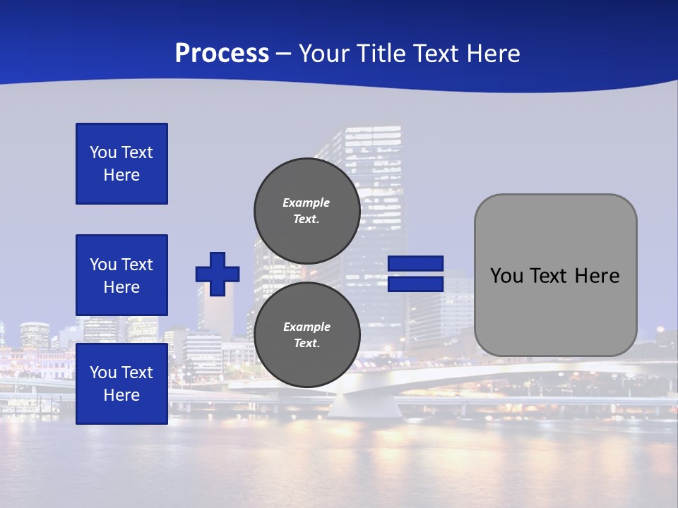Cityscape Of Brisbane, Queensland, Australia Taken Across Brisbane River At Night PowerPoint Template
