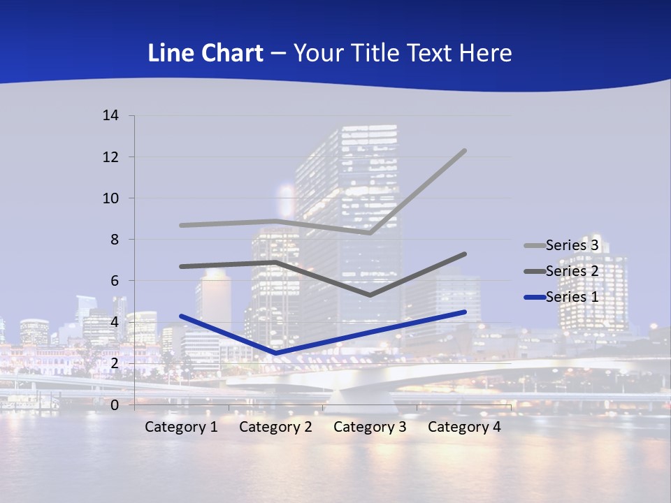 Cityscape Of Brisbane, Queensland, Australia Taken Across Brisbane River At Night PowerPoint Template