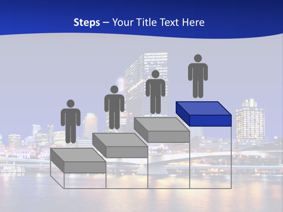 Cityscape Of Brisbane, Queensland, Australia Taken Across Brisbane River At Night PowerPoint Template