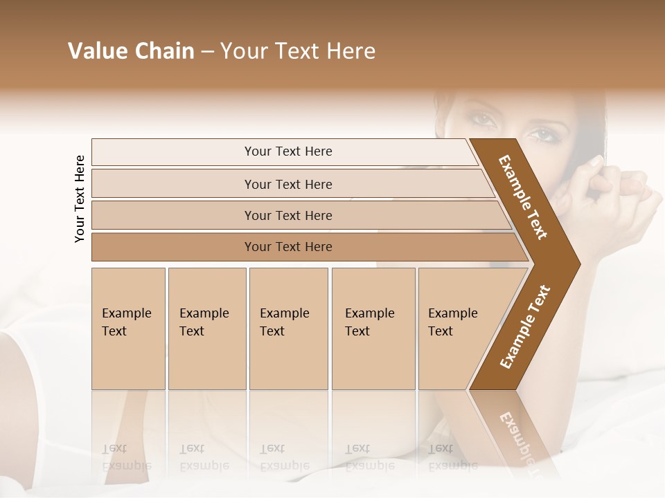 Portrait Of Fresh And Beautiful Brunette Woman On Bed PowerPoint Template