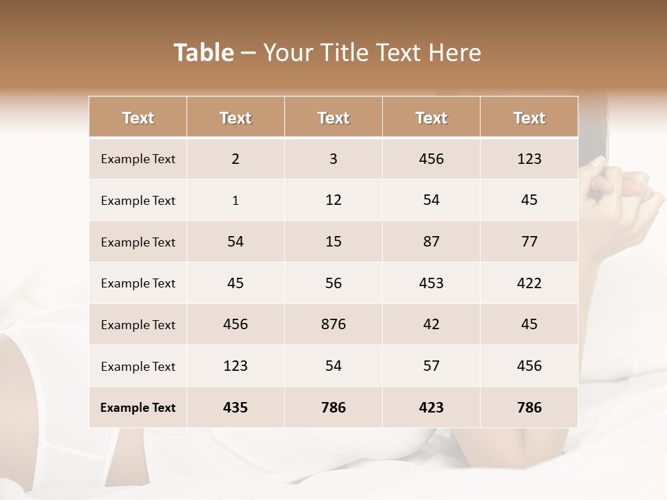 Portrait Of Fresh And Beautiful Brunette Woman On Bed PowerPoint Template