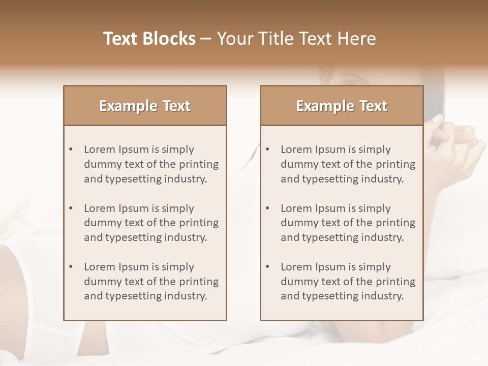 Portrait Of Fresh And Beautiful Brunette Woman On Bed PowerPoint Template