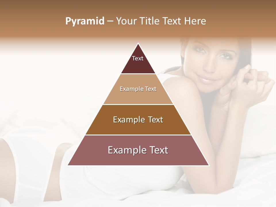 Portrait Of Fresh And Beautiful Brunette Woman On Bed PowerPoint Template