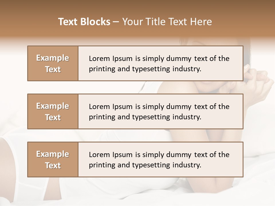 Portrait Of Fresh And Beautiful Brunette Woman On Bed PowerPoint Template