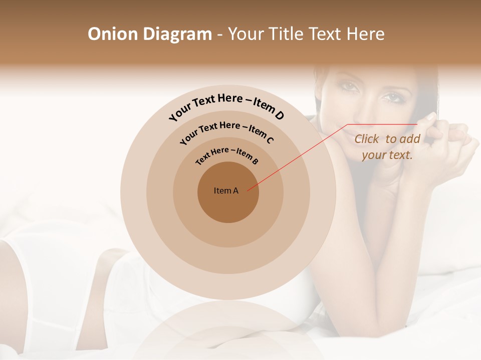 Portrait Of Fresh And Beautiful Brunette Woman On Bed PowerPoint Template