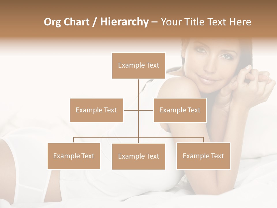 Portrait Of Fresh And Beautiful Brunette Woman On Bed PowerPoint Template