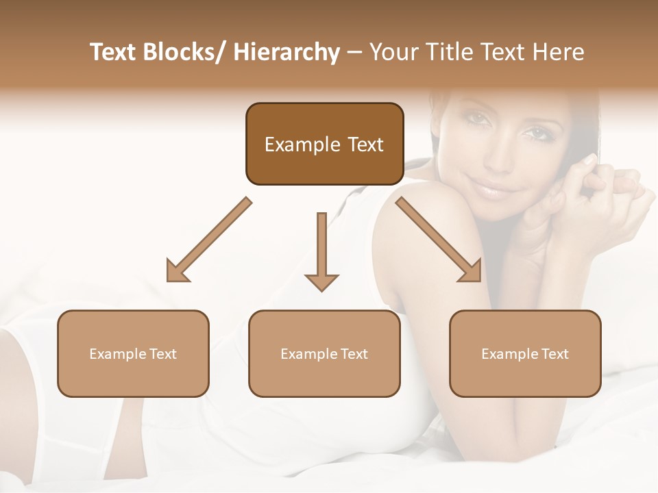 Portrait Of Fresh And Beautiful Brunette Woman On Bed PowerPoint Template