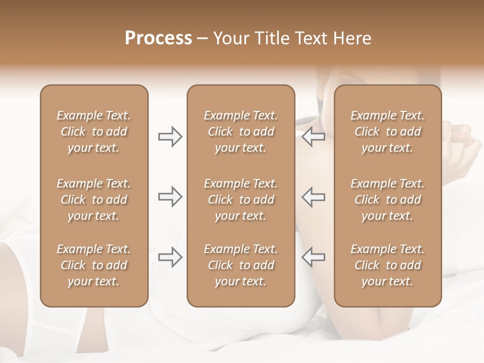 Portrait Of Fresh And Beautiful Brunette Woman On Bed PowerPoint Template