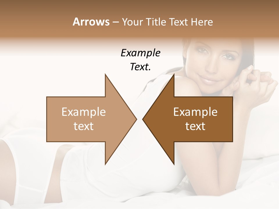 Portrait Of Fresh And Beautiful Brunette Woman On Bed PowerPoint Template