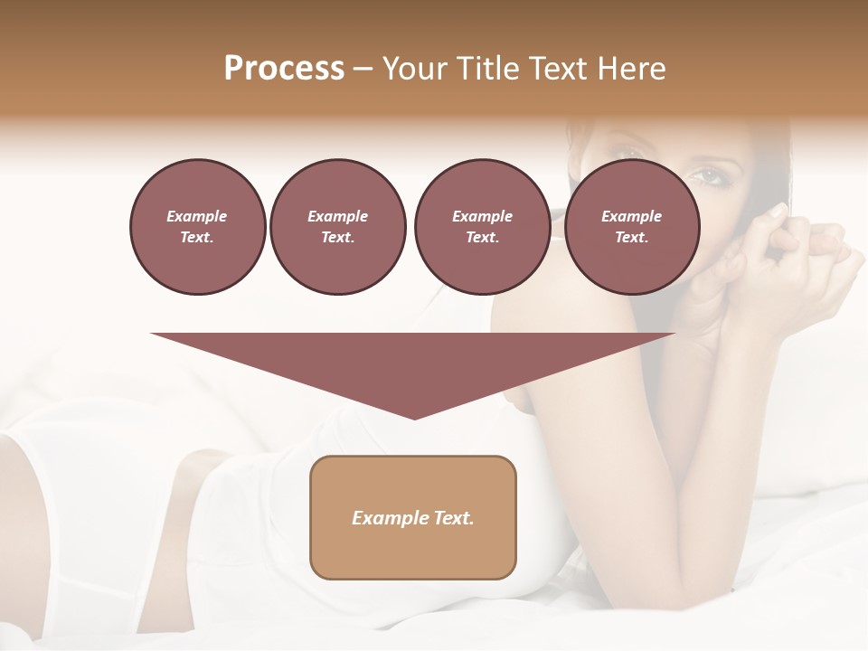 Portrait Of Fresh And Beautiful Brunette Woman On Bed PowerPoint Template