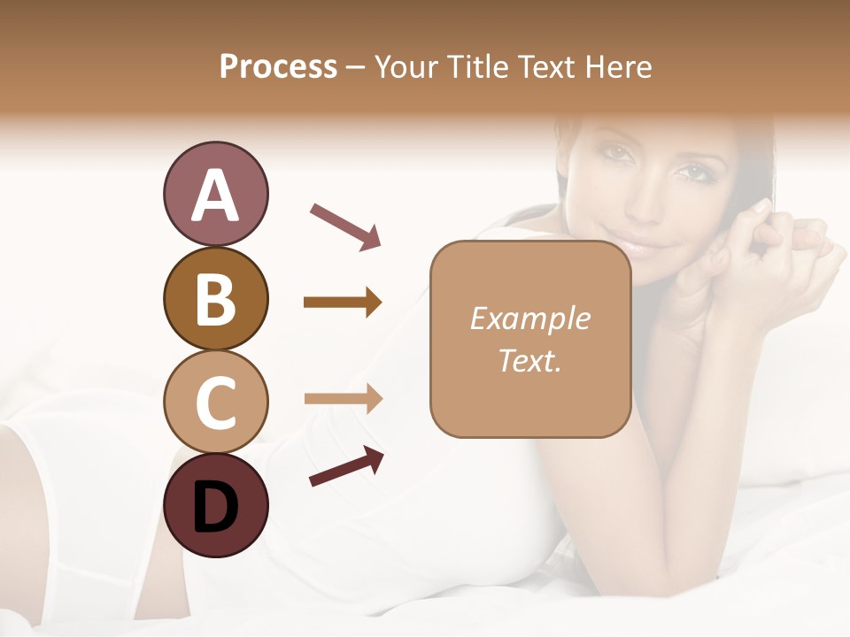 Portrait Of Fresh And Beautiful Brunette Woman On Bed PowerPoint Template