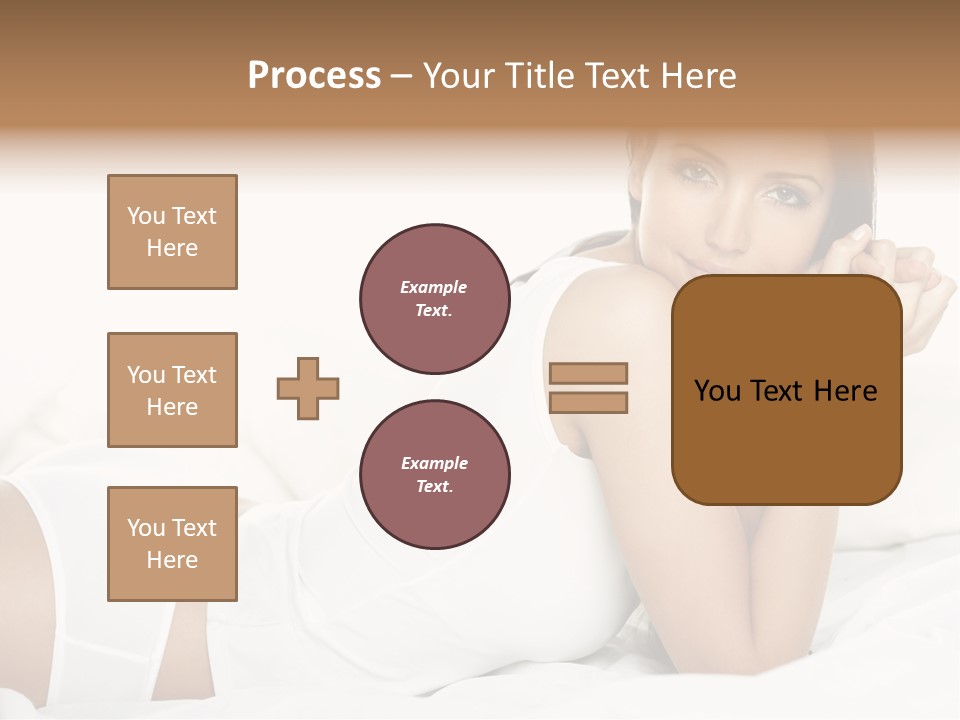 Portrait Of Fresh And Beautiful Brunette Woman On Bed PowerPoint Template