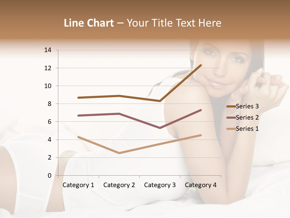 Portrait Of Fresh And Beautiful Brunette Woman On Bed PowerPoint Template